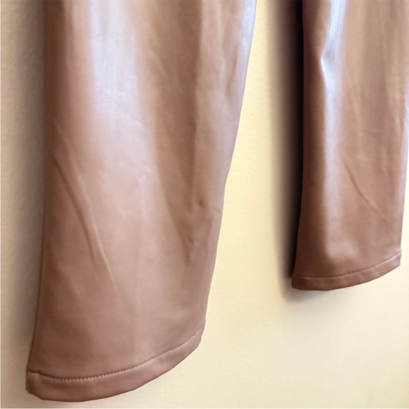 Reitmans Buttery Soft Brown Taupe Straight Leg Faux Leather Pants - Size 10 - Picture 13 of 13